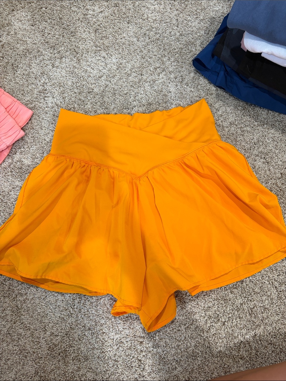 Aerie Criss Cross Orange Athletic Shorts